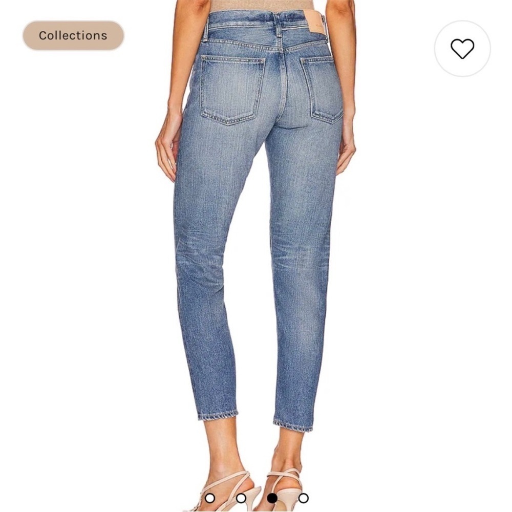Moussy Evans Tapered mid rise jeans denim light med wash 27
